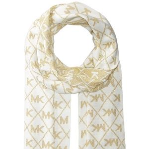 MICHAEL KORS GOLD AND CREAM REVERSIBLE SCARF